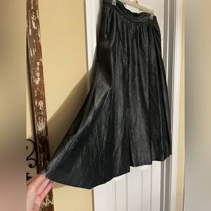 Metallic Charcoal Gray Ball gown, Crinoline Lined, A-Lined Maxi Women's Skirt.